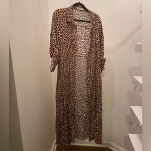 Leopard print duster jacket/dress